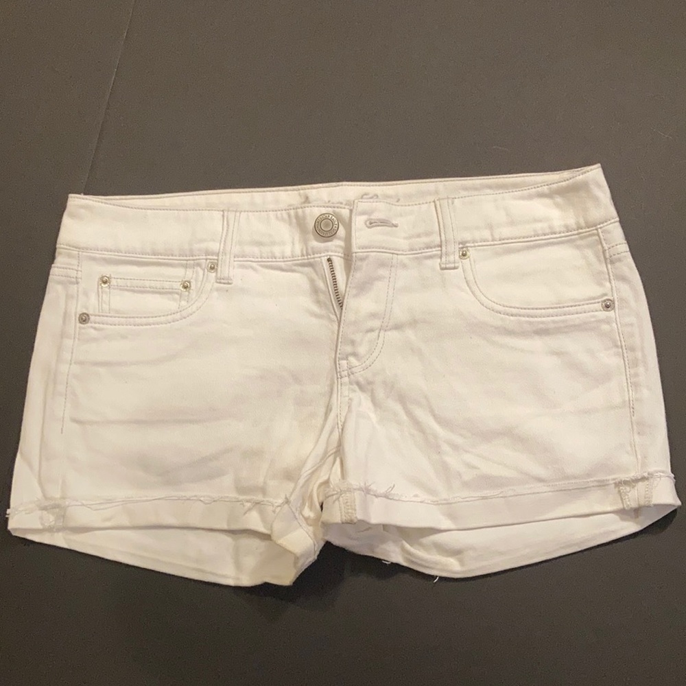 American Eagle white jean shorts